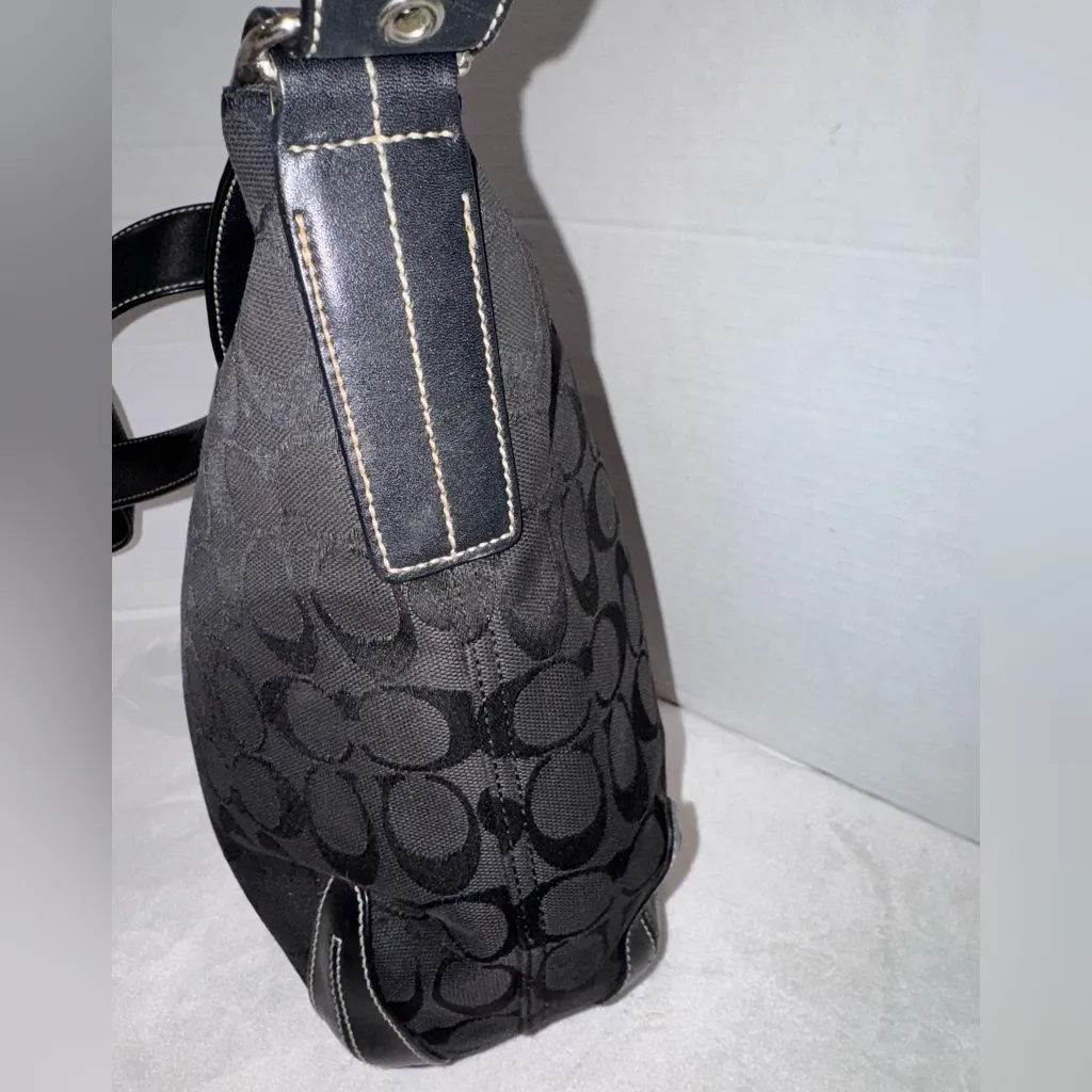 Coach Vintage Y2K Black Signature Logo Bucket Soho Hobo Duffle Bag Satchel Purse - Image 7