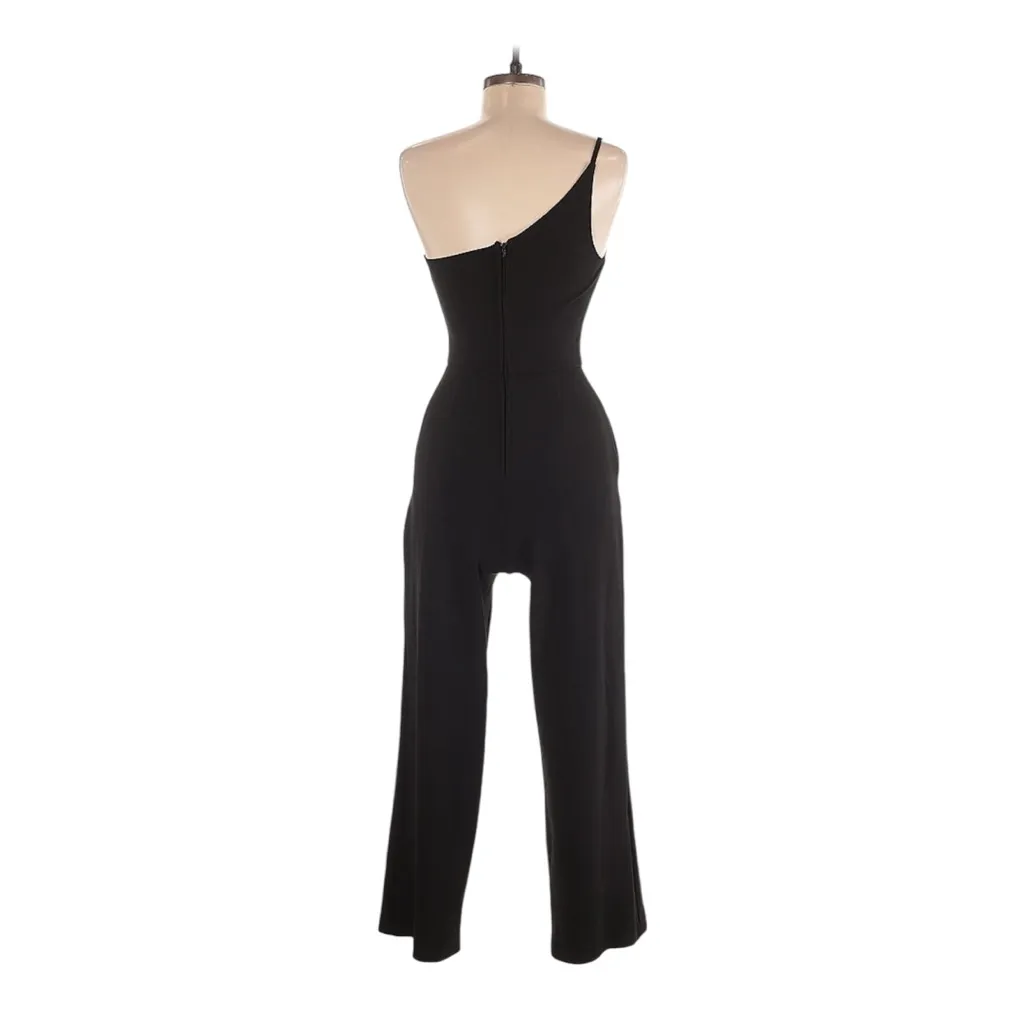 Black Streamlined Jumpsuit with Matte Finish Size M - Image 2