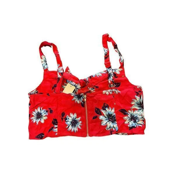 NWT Revolve Yumi Kim‎ Crop Top Siren Top in Finders Keepers Red w/ Front Tie - Image 6