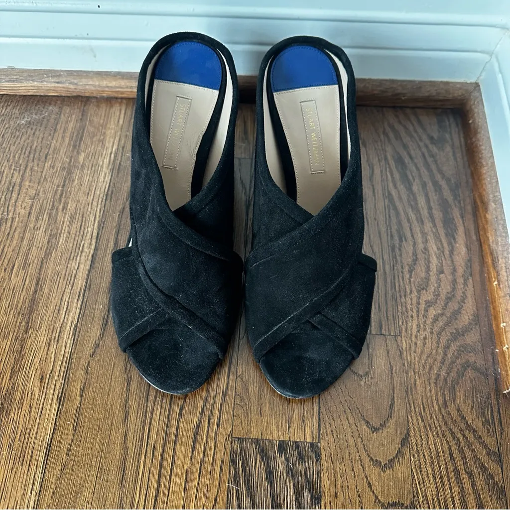 Stuart Weitzman Black Suede Mules - Image 16
