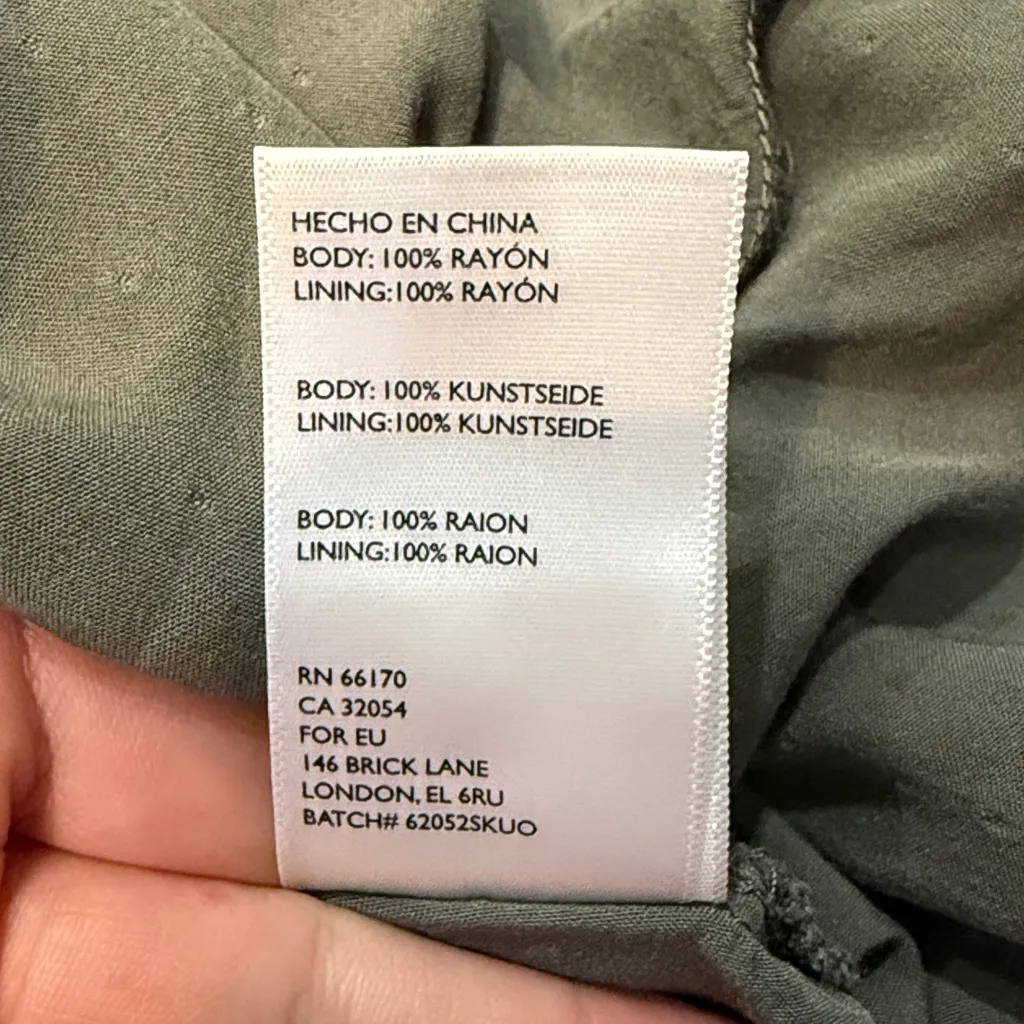 Urban Outfitters Dark Green Swiss Dot Long Sleeve Romper Size S - Image 4