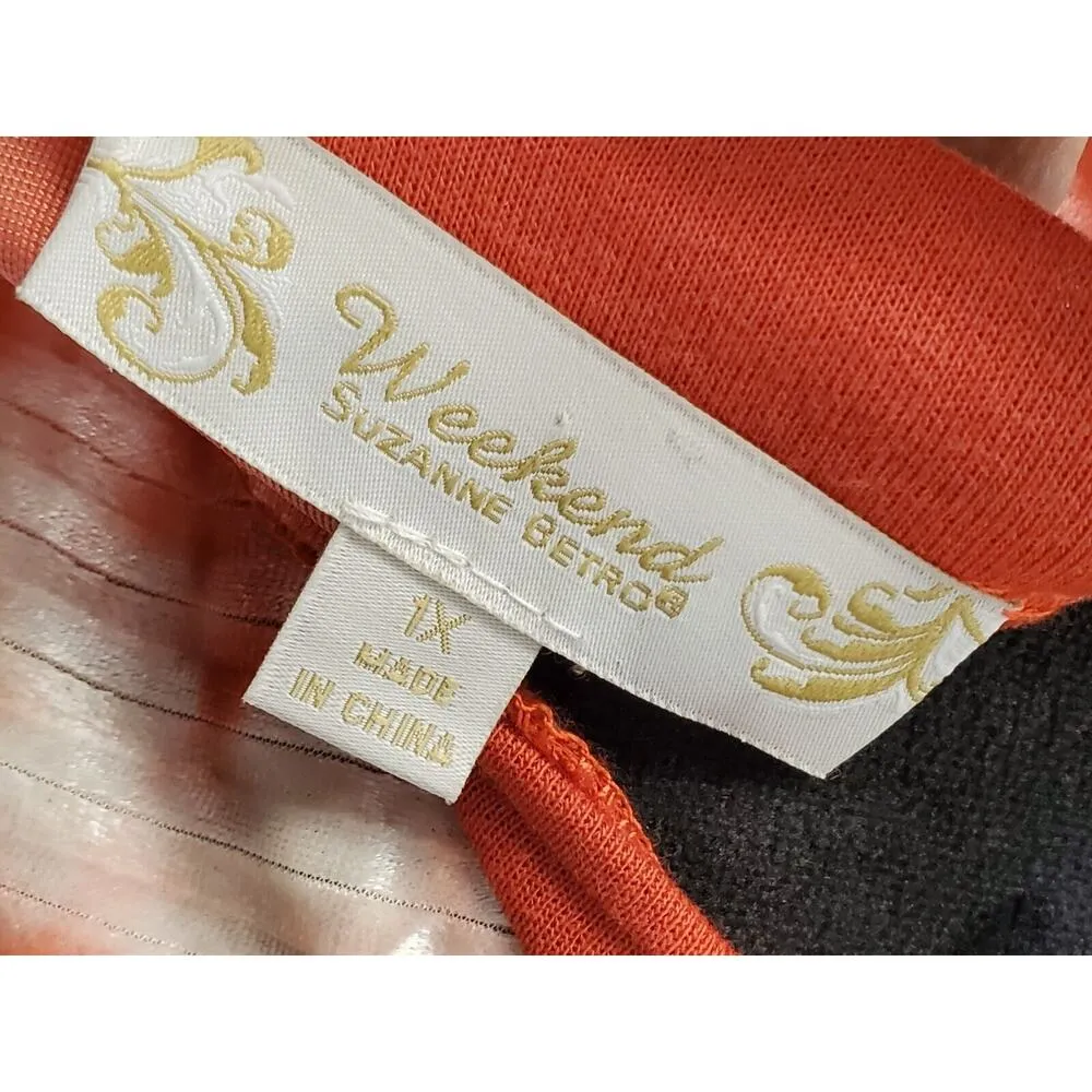 Suzanne Betro Women's Red & White Polyester Round Neck Long Sleeve Sweater 1X - Image 7