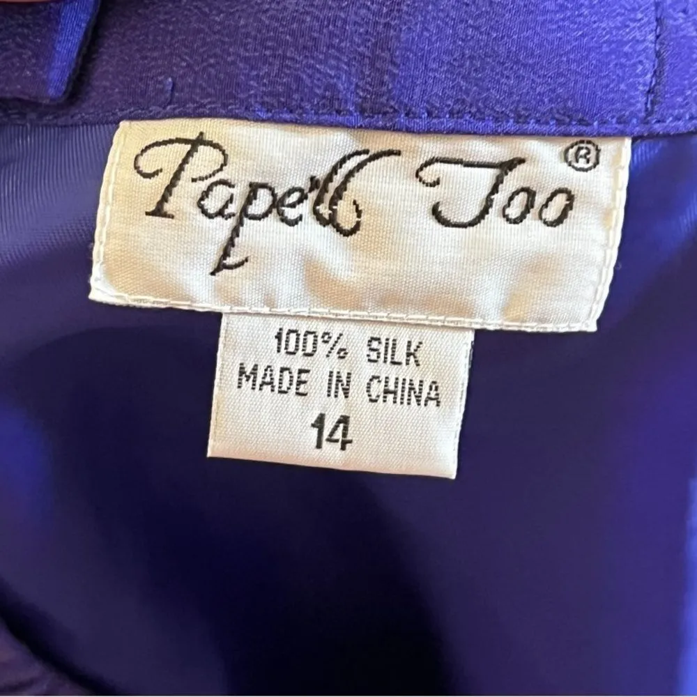 Vintage Papell Too Silk Skirt‎ Set Size 14 - Image 9