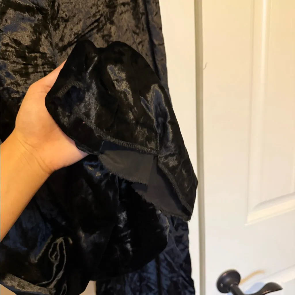 Milly Black velour Wide Leg Pants - Image 7