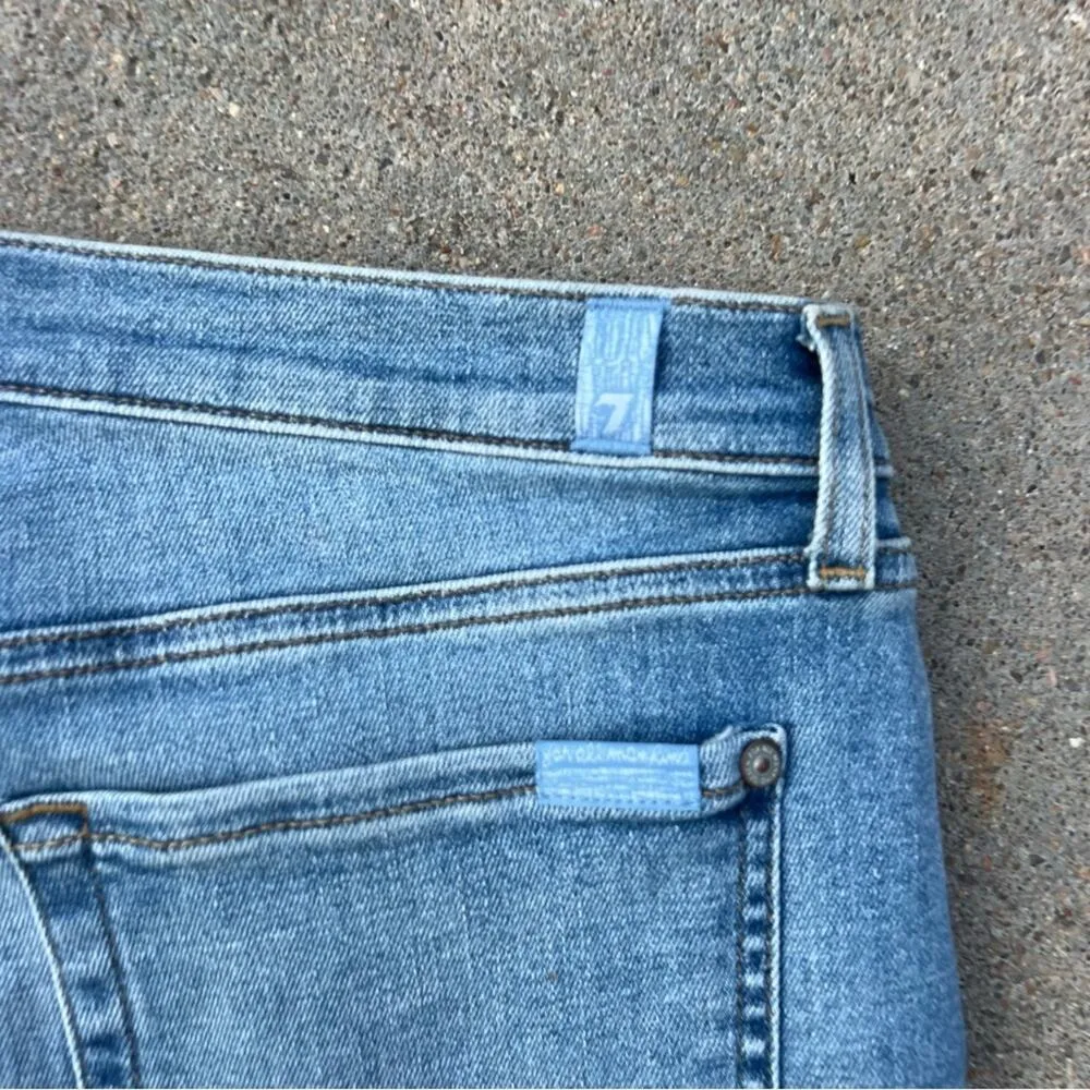 7 For All Mankind Alexa High Waist Crop Wide Leg Jeans In Lakeside Size 32 - Image 9