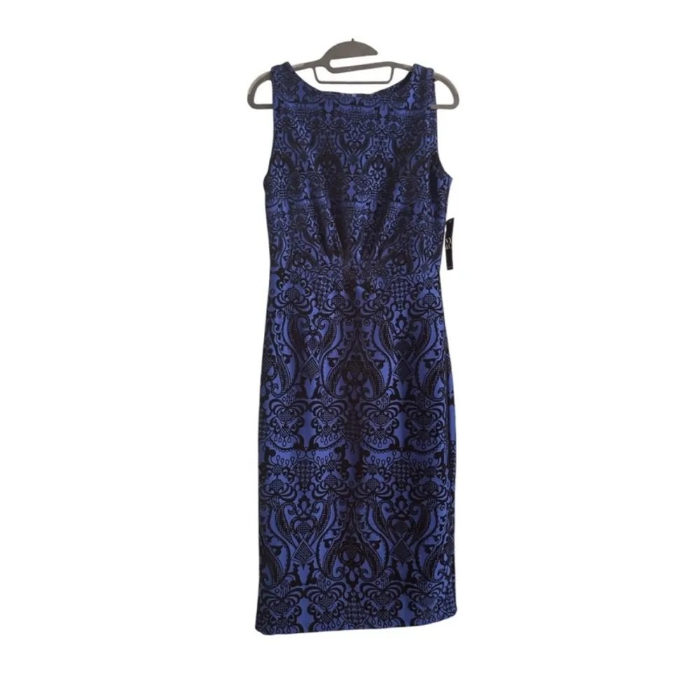 New York & Company Blue Halter Sheath Cocktail Dress - Image 10