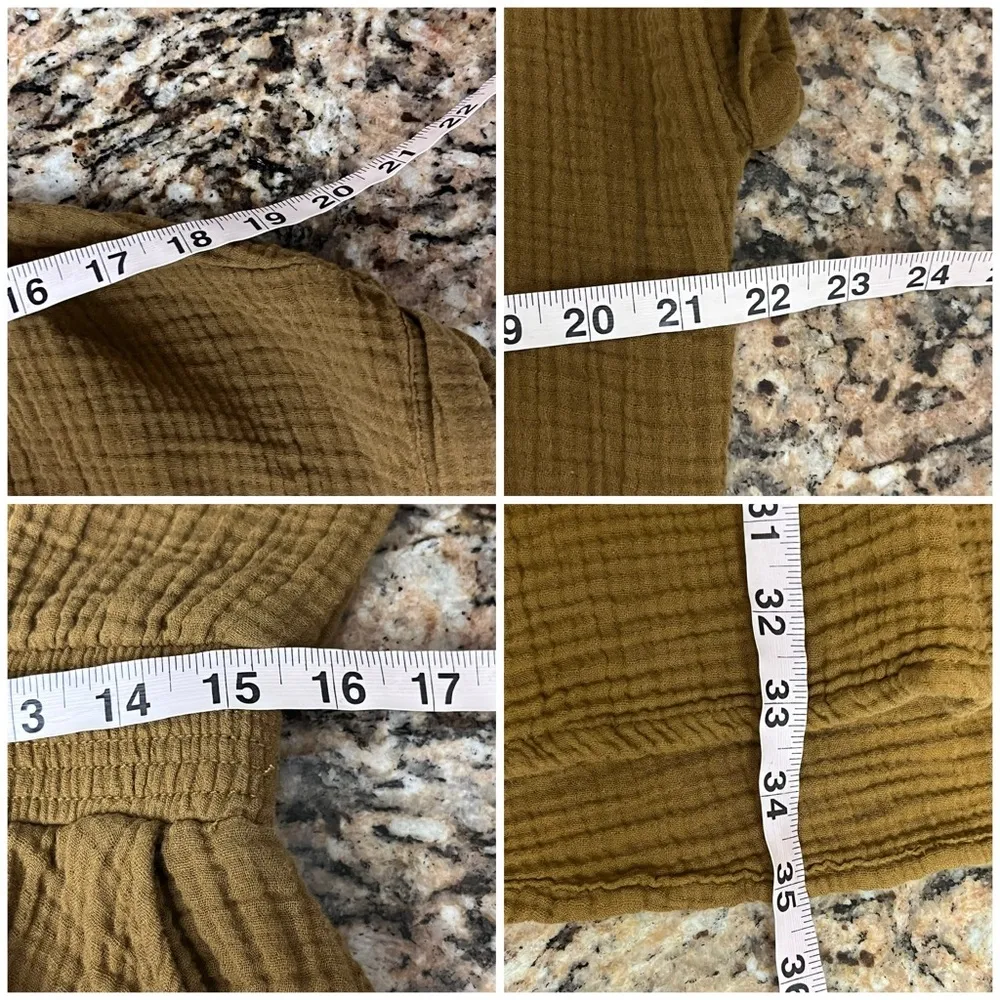 Lou & Grey Triple Cloth Gauze Mini Dress S Brown Coastal Beach Granola Girl - Image 6