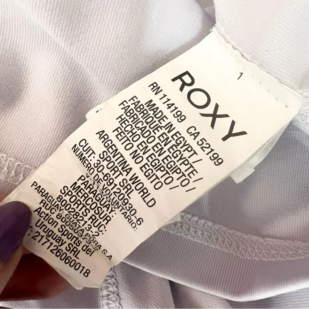 Roxy White Whole Hearted Short Sleeve Rash Guard Sun Beach T-Shirt Size Large - Image 8