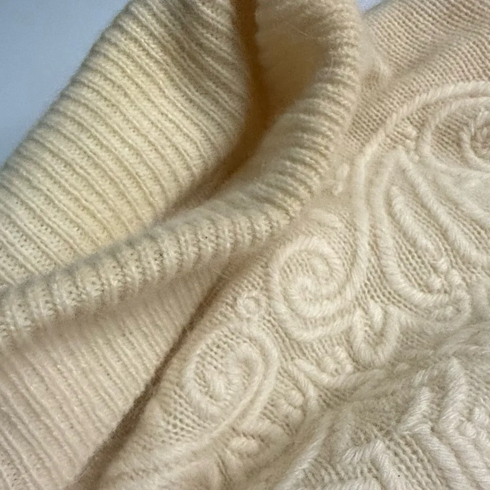 1980’s Vintage Lambswool Angora Blend Sweater with  Shoulder Pads - Image 3