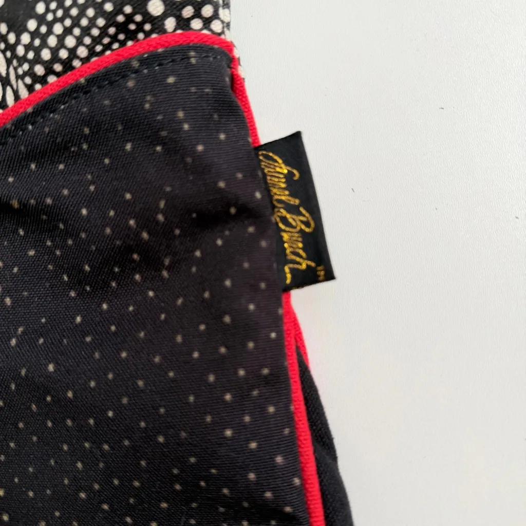 Laurel Burch Purse Crossbody Cats Sequin Flowers Aztec Pockets Black White Red - Image 3