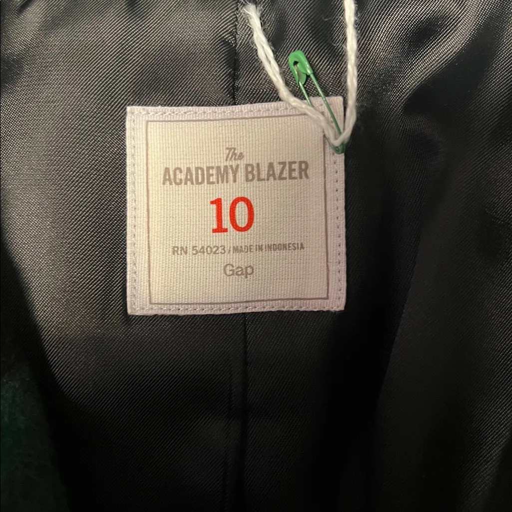 GAP Women’s Academy Blazer - Navy Blue and Black Plaid - Wool Blend.  Size:10 - Image 2