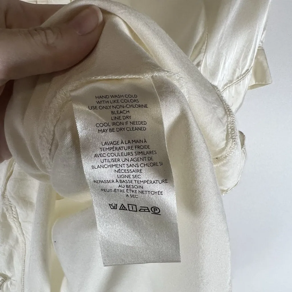 Anthropologie‎ BHLDN Juniper Pajama Top Womens Small Cream Heart Buttons - Image 6