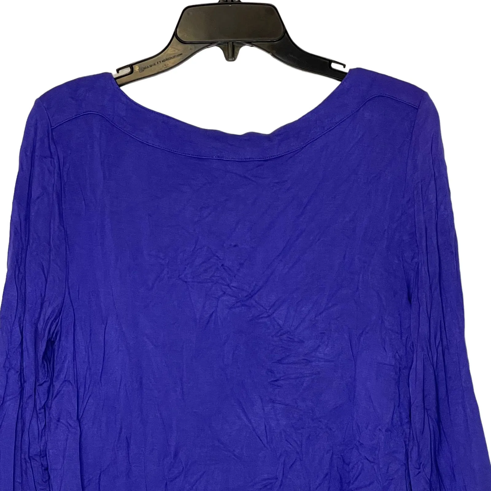 Talbots Long Sleeve Blue Solid Blouse Stretch Pull Over Crewneck Women‎ Medium - Image 7