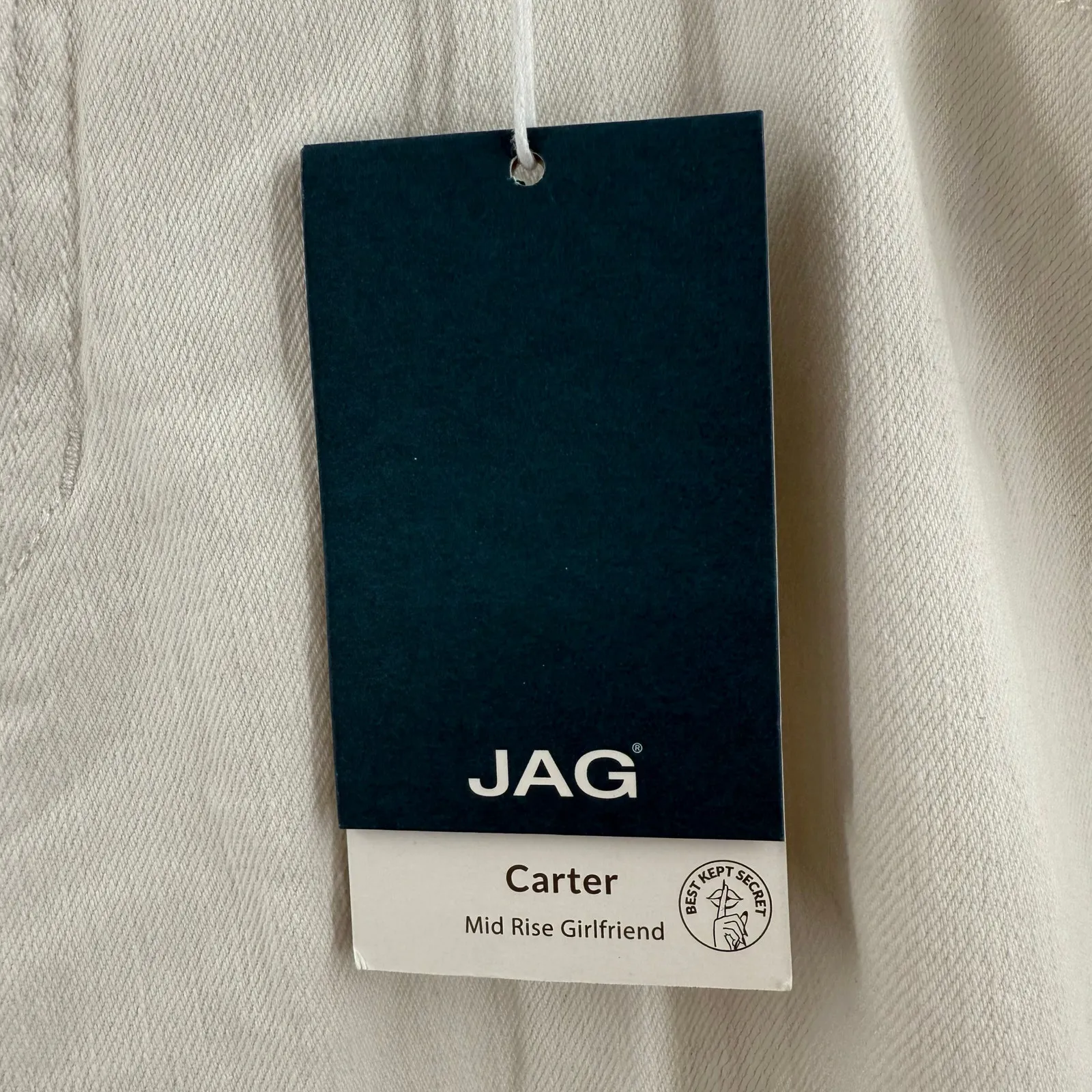JAG Carter Jeans Size 16W NWT Midrise Girlfriend White Plus Curvy Cotton Stretch - Image 7