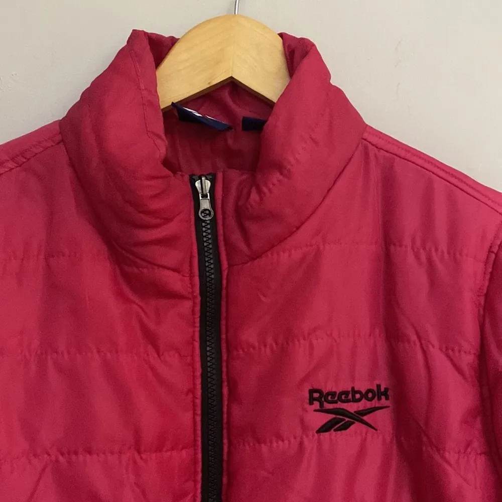 Reebok women’s pink quilted full zip puffer jacket size XL - Image 2