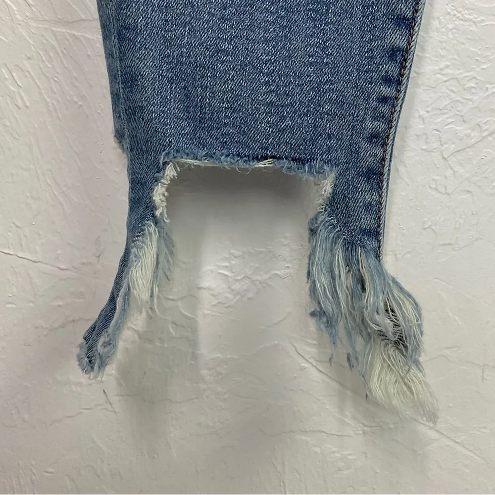 frame denim Frame Le High Skinny Blue Garden Grove Destroyed Hem Skinny Jeans 24 NWT - Image 4