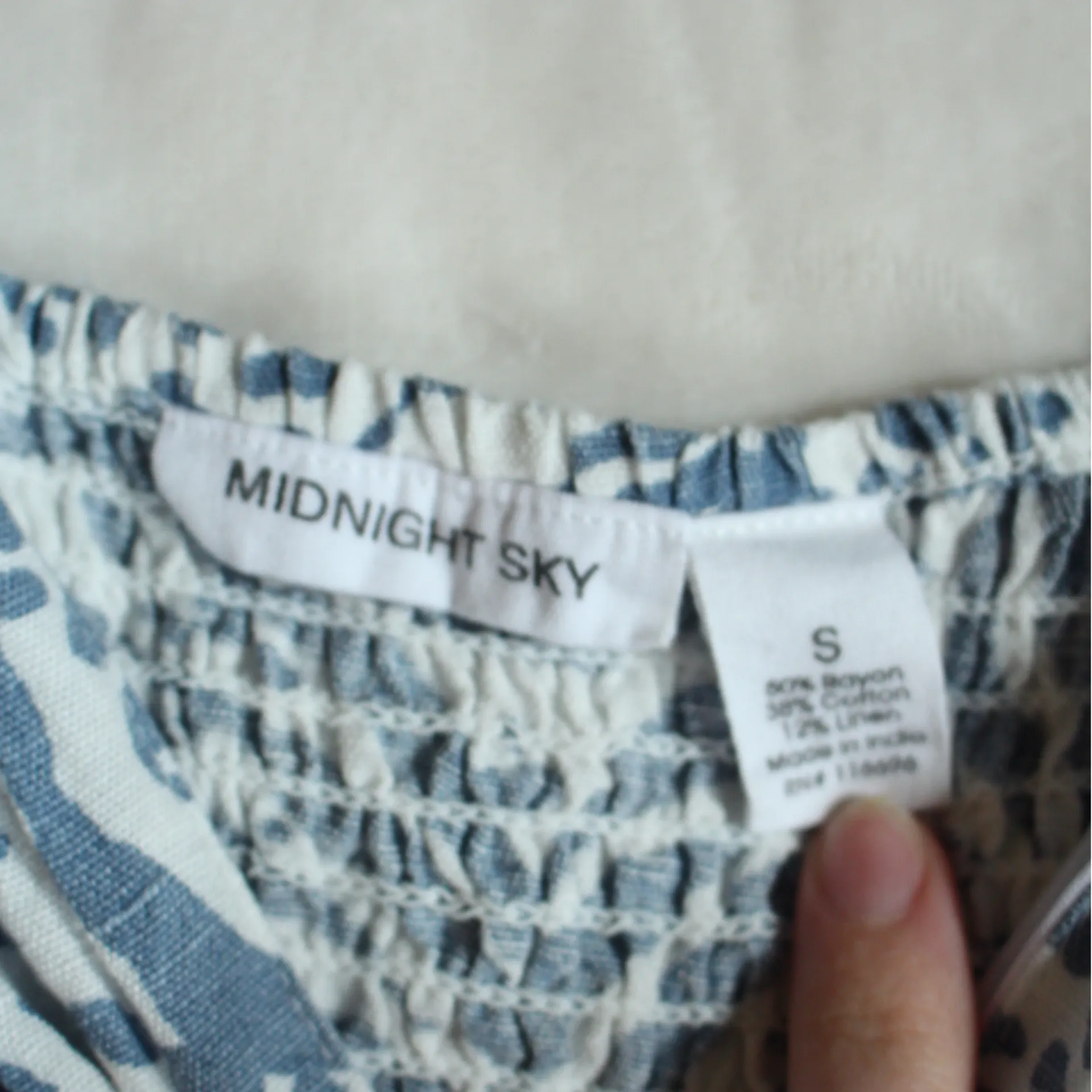 Elegant Blue and White Blouse - Image 2