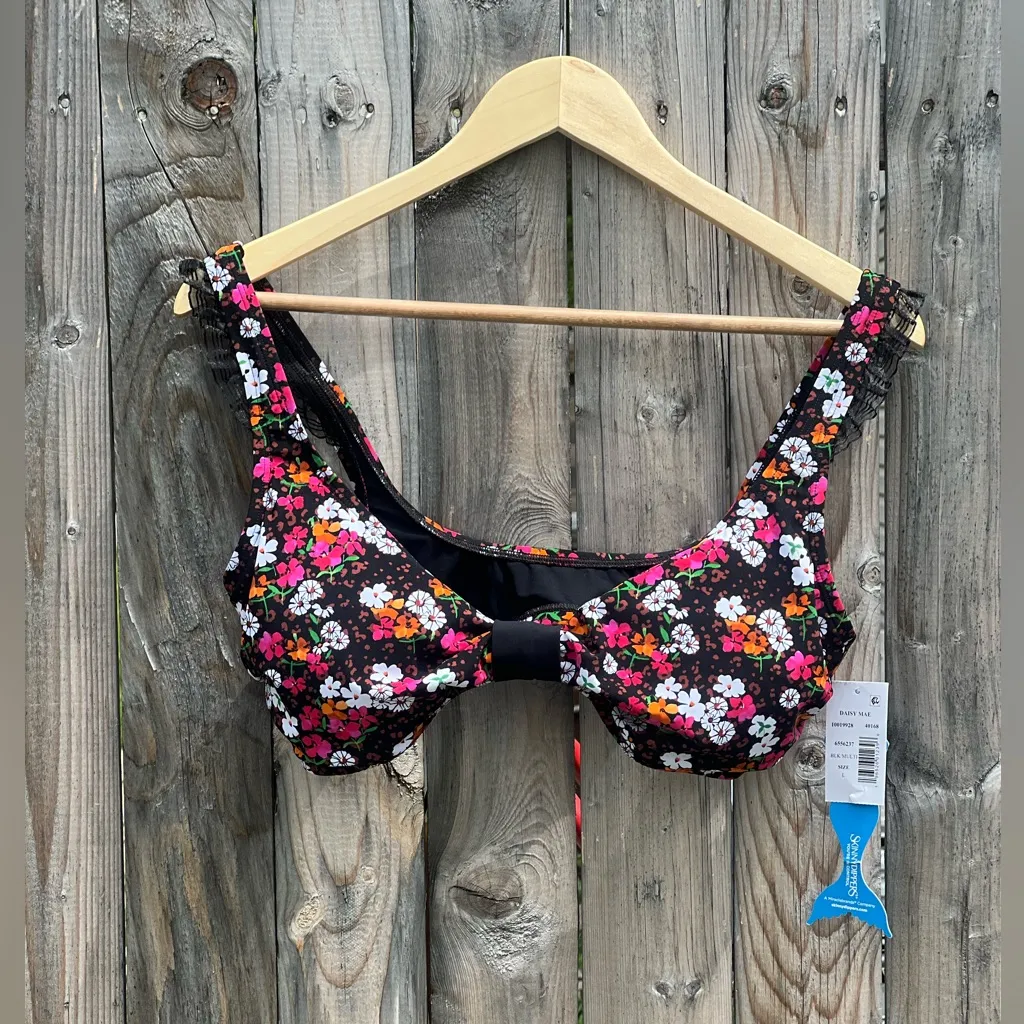 SkinnyDippers By Miraclesuit Dora Daisy Mae Top & Bottom Set NWT Black Size L - Image 5