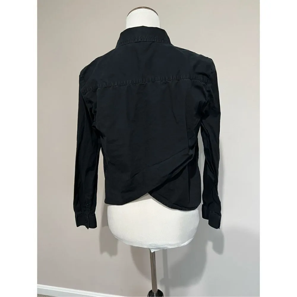 Banana Republic women button up black shirt blouse size M - Image 2