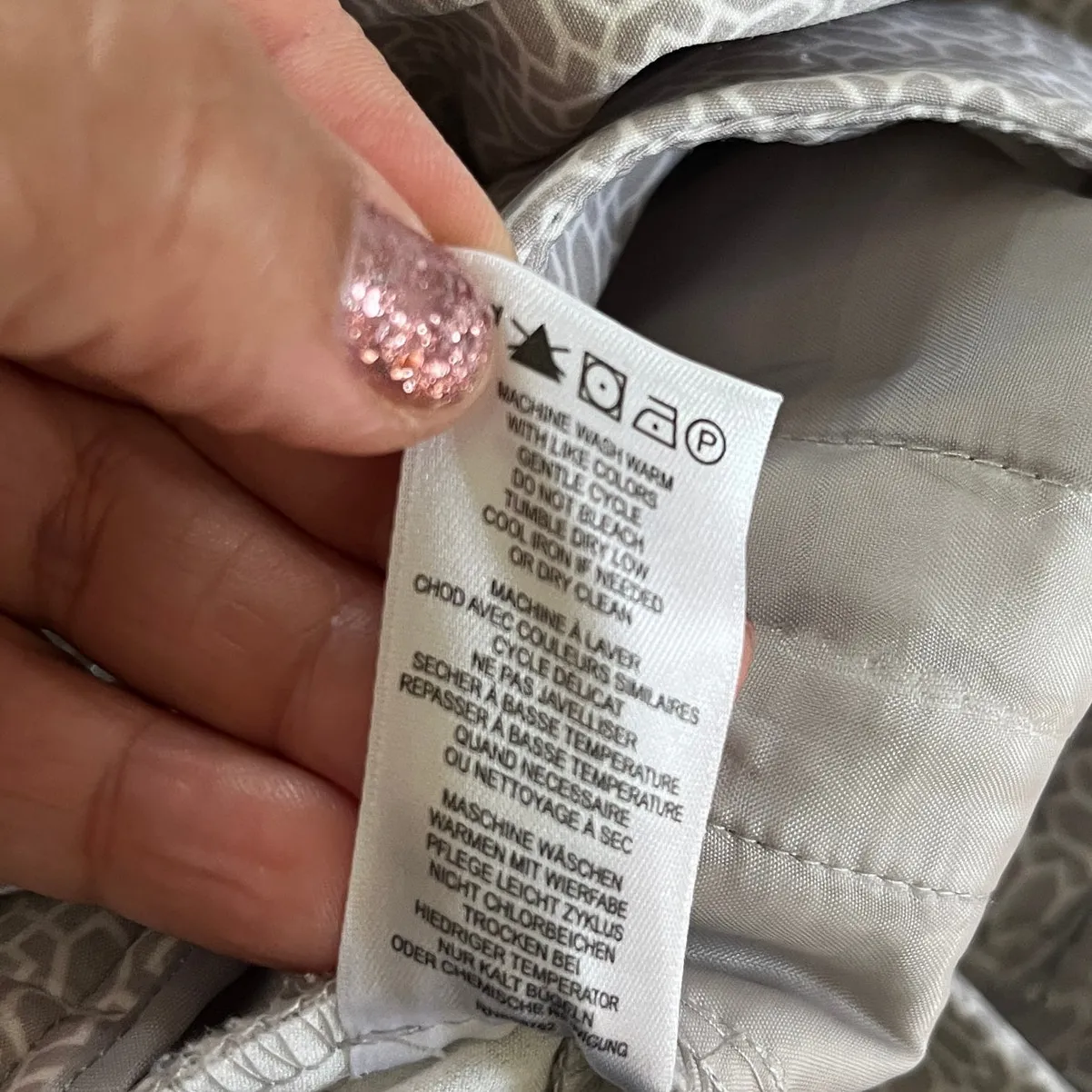 Adrianna Papell Women's Kate Ankle Slim Leg Pants Gray White Geometric Sz 8 - Image 5