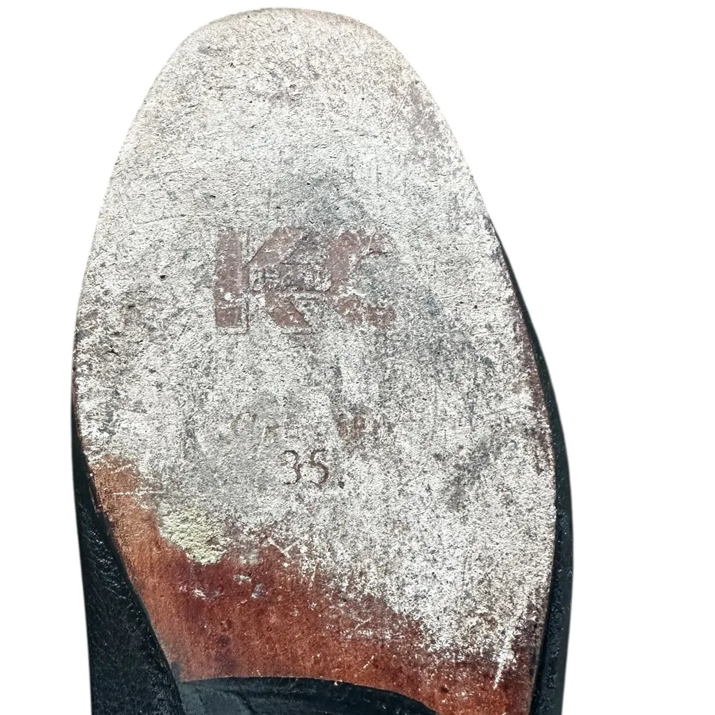 PRADA Black Leather Chain Link Loafer Moccasin Flats (35) - Image 9