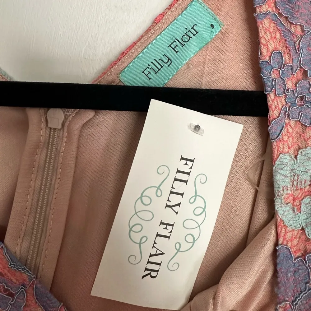 Filly Flair Women's Orange and Blue Dress NWT - Image 5