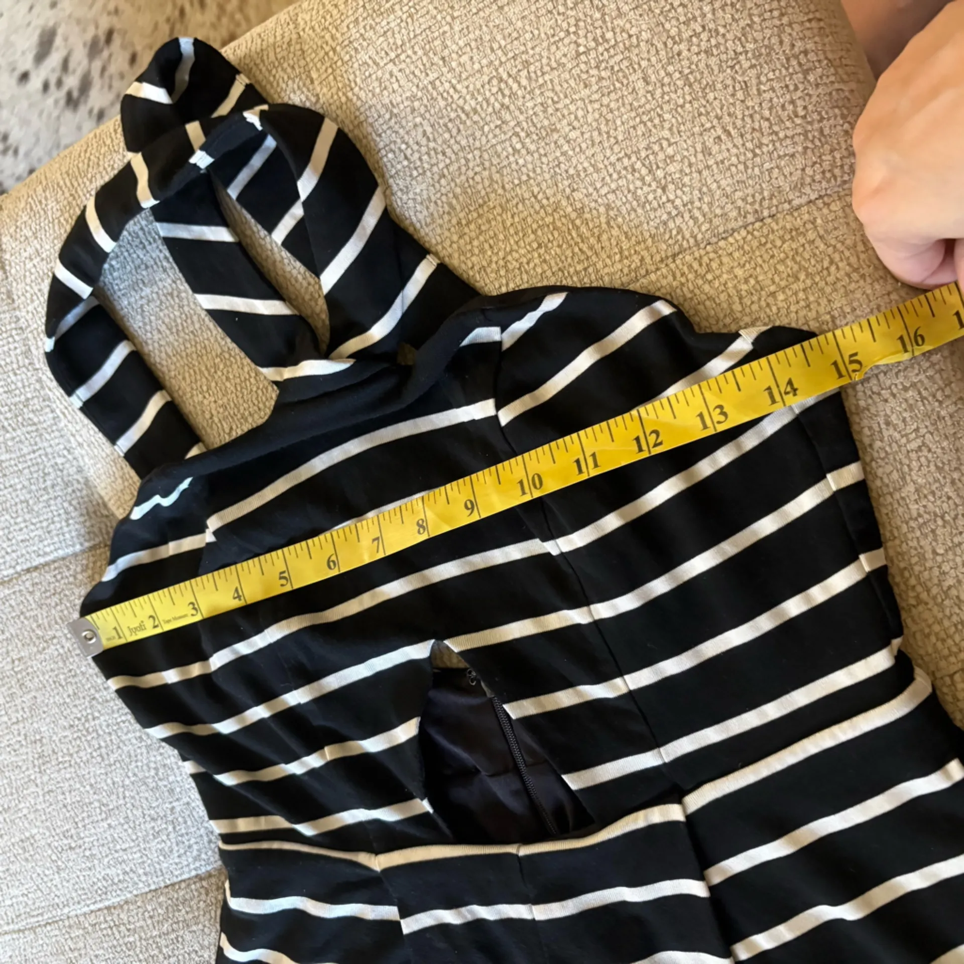 NBD‎ REVOLVE Dusk Striped Romper in Black & White Size Small - Image 8