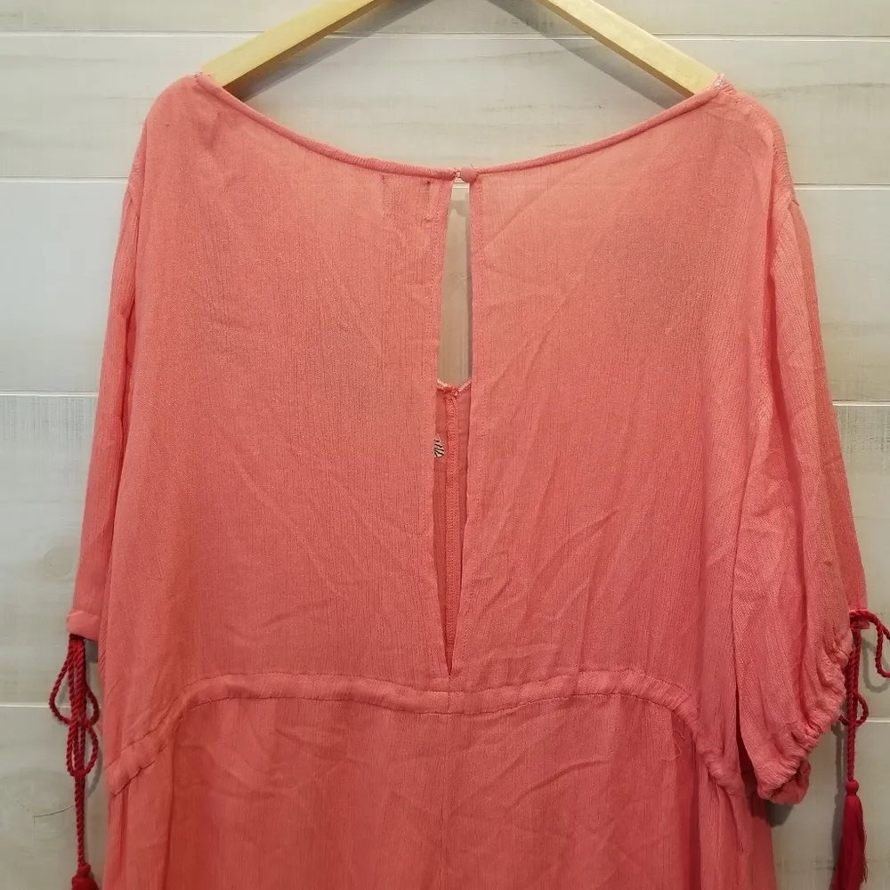 {16} NWT ASOS Curve Embroidered Romper Shorts Tie Waist Tassel Bubble Sleeves - Image 7