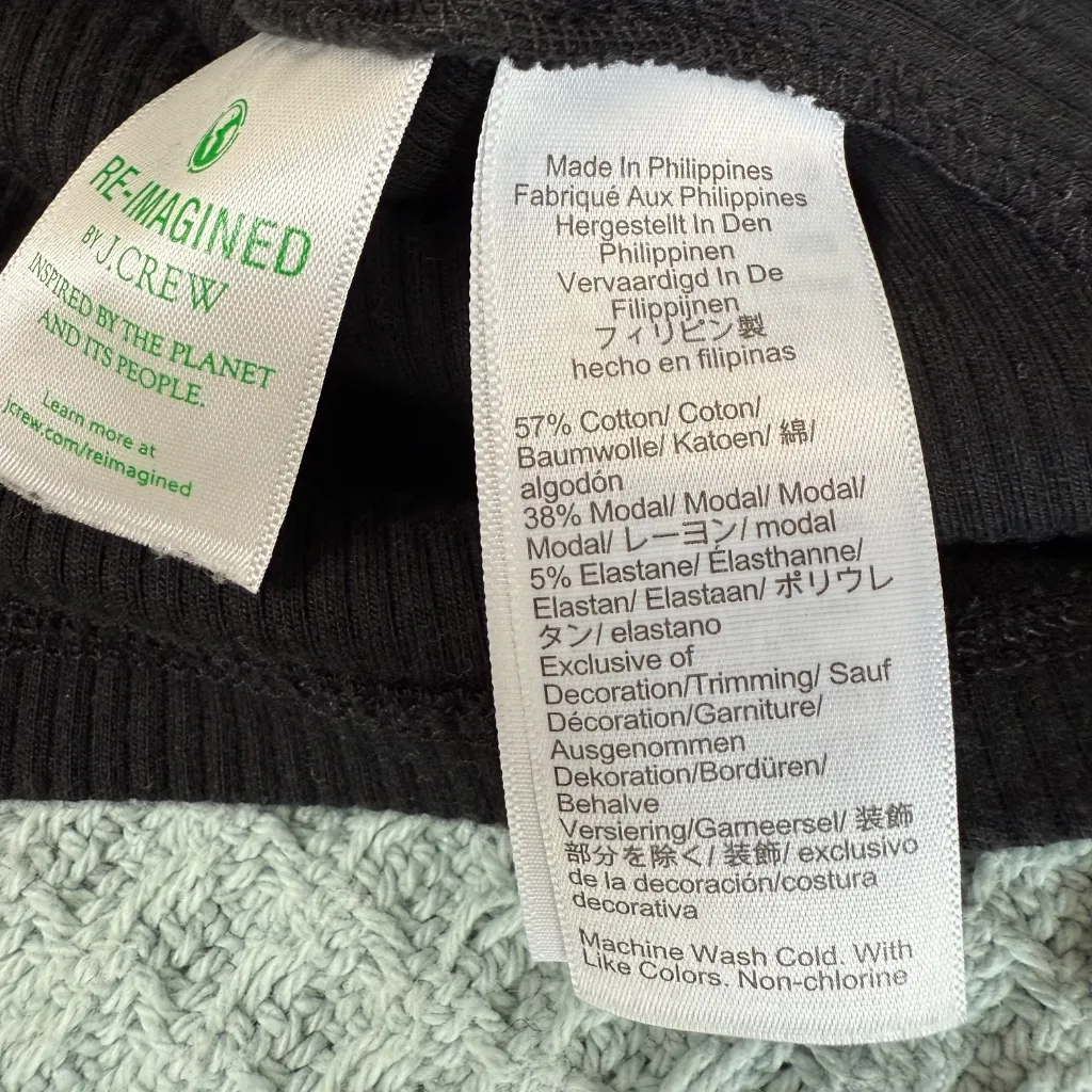 J.Crew Vintage Rib Polo Shirt Womens XL Extra Large Black Top Blouse BH923 - Image 4