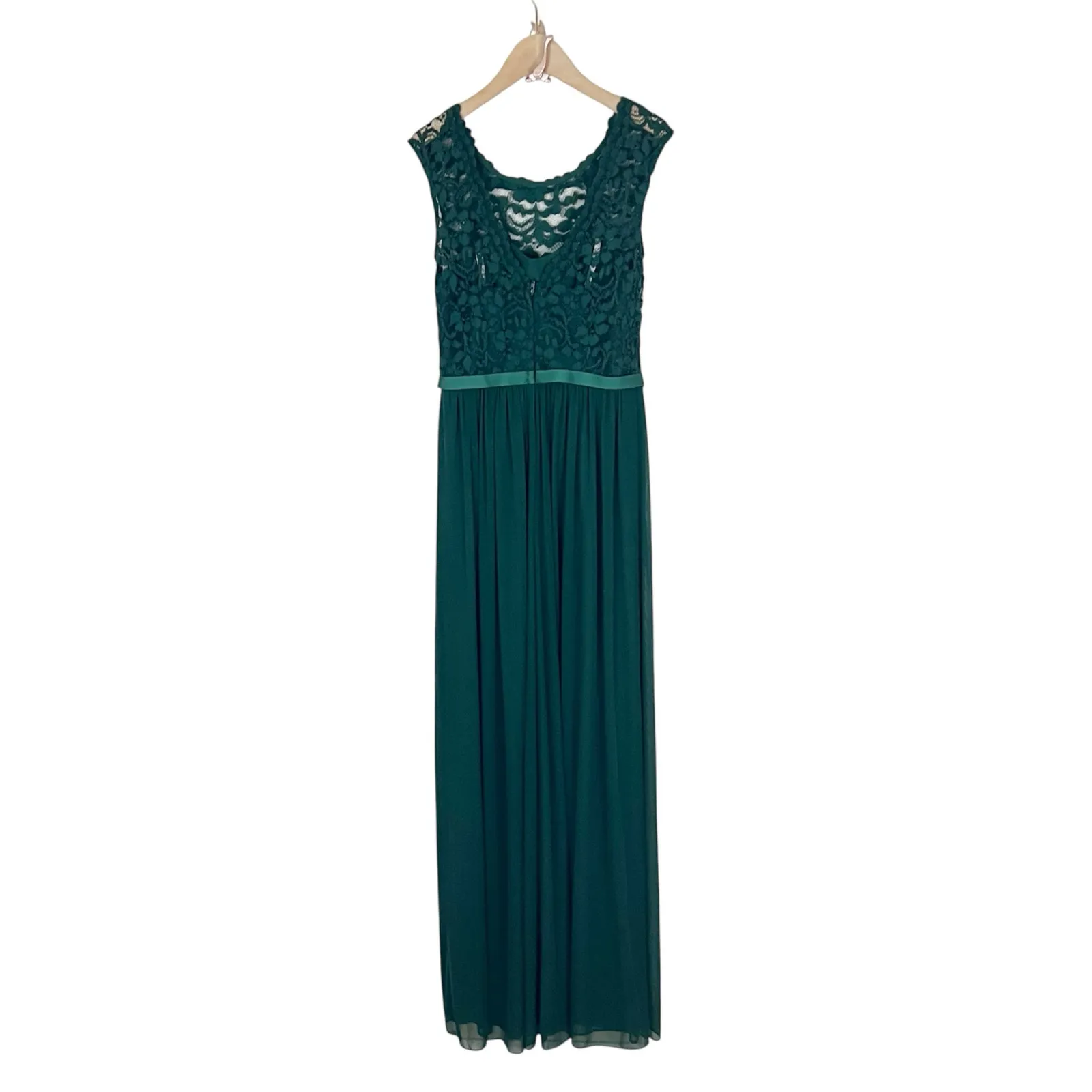 NWT David's Bridal F19328 Bridesmaid Dress in Juniper Green Size 0 - Image 3