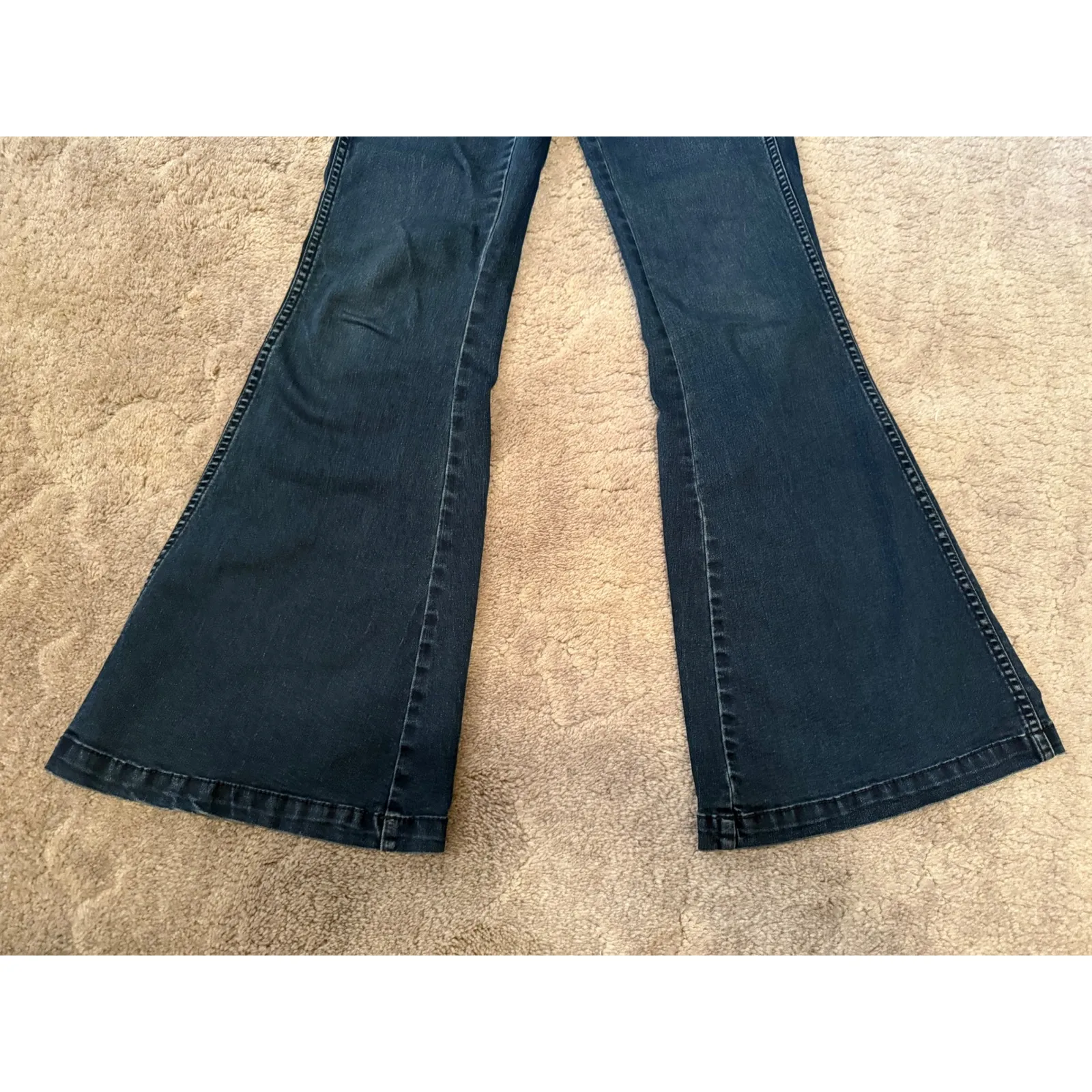 Free People High Rise Flare Jeans‎ Dark Wash Denim Women Size 27 - Image 8