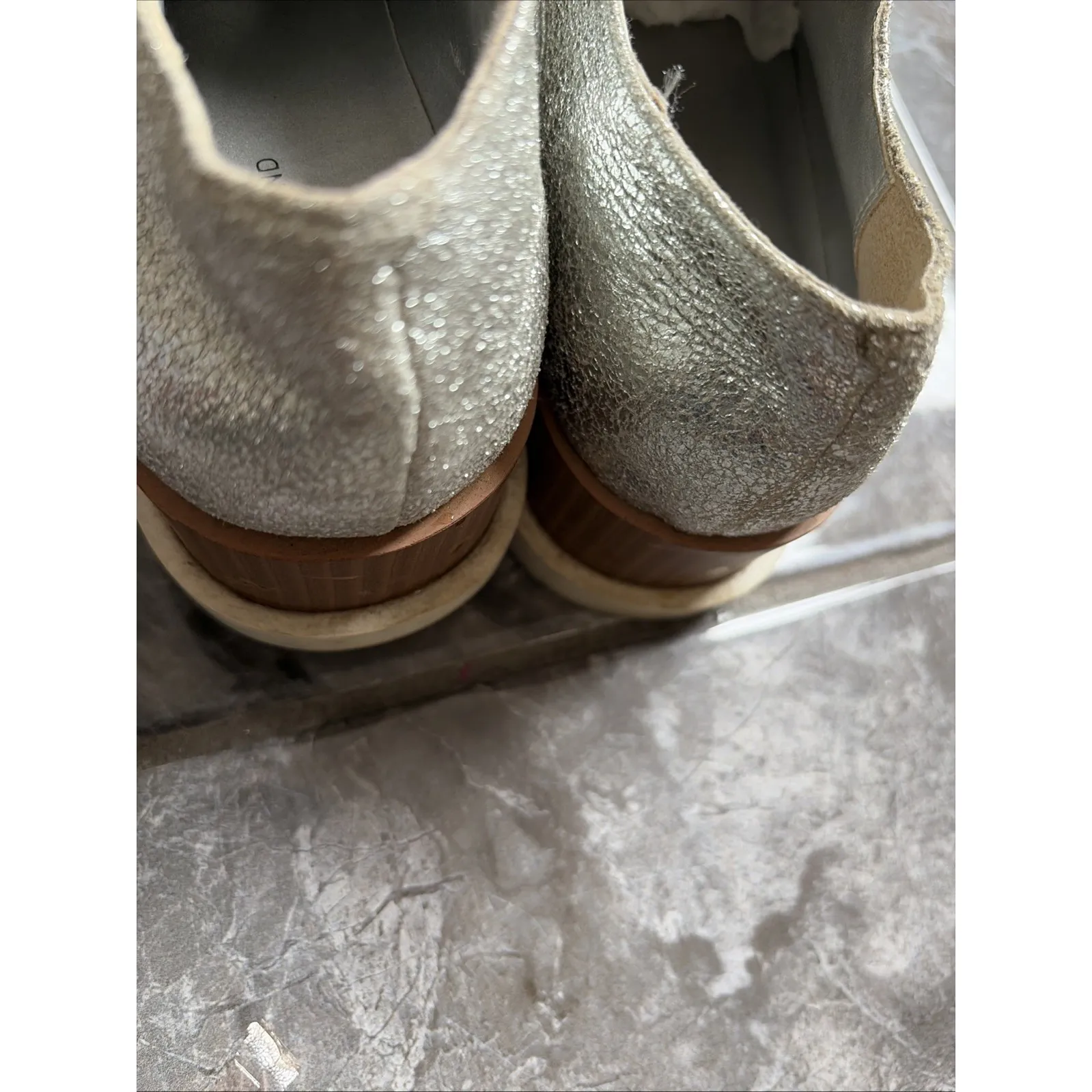 Treasure & Bond Shoes 7 1/2 Womens Silver Metallic Derby Platform Leather Casual Size 7.5 - Image 8