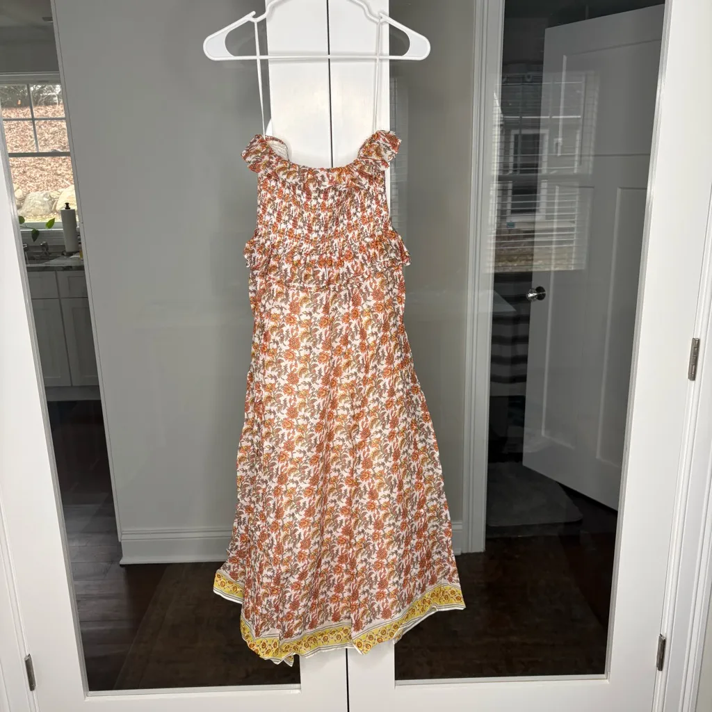 NWT J. Crew Ravenna Dress Sunset Rose Block-print Ramie Multi - Image 3