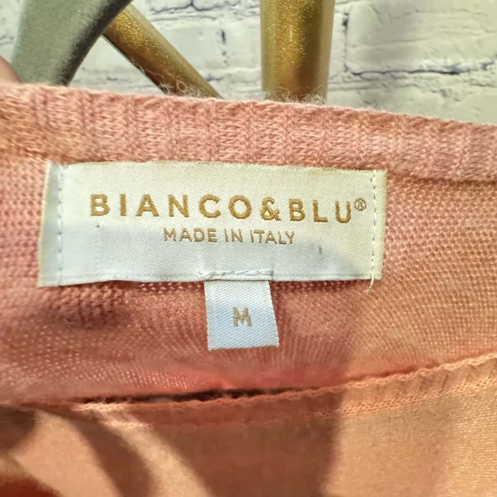 Bianco & Blu Women’s Luxury Blend Blush Pink Sweater Medium Made in Italy - Image 3