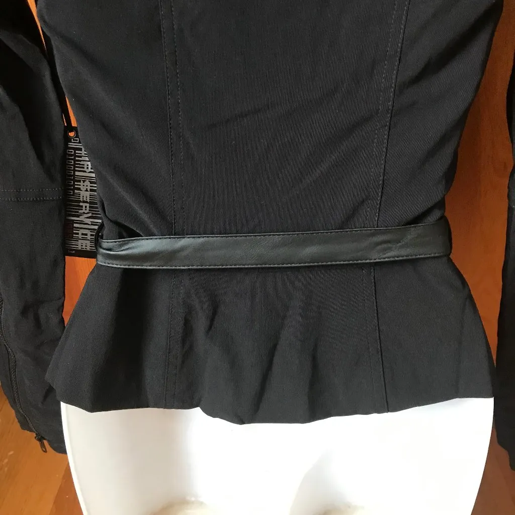 Vintage Lip Service Cyber Sniper Goth Punk Black Military Jacket XS - Image 8