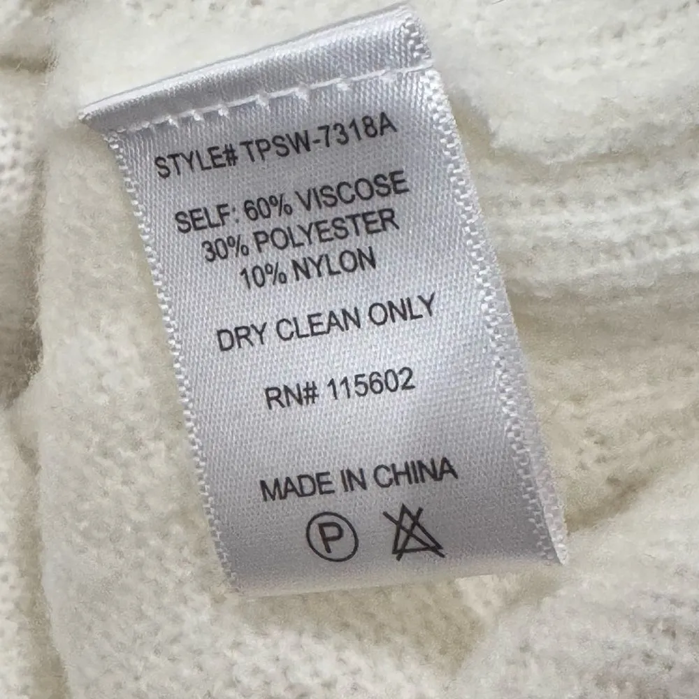 Skylar + Madison Ivory Soft Fuzzy V Neck Sweater Women’s Small - Image 3