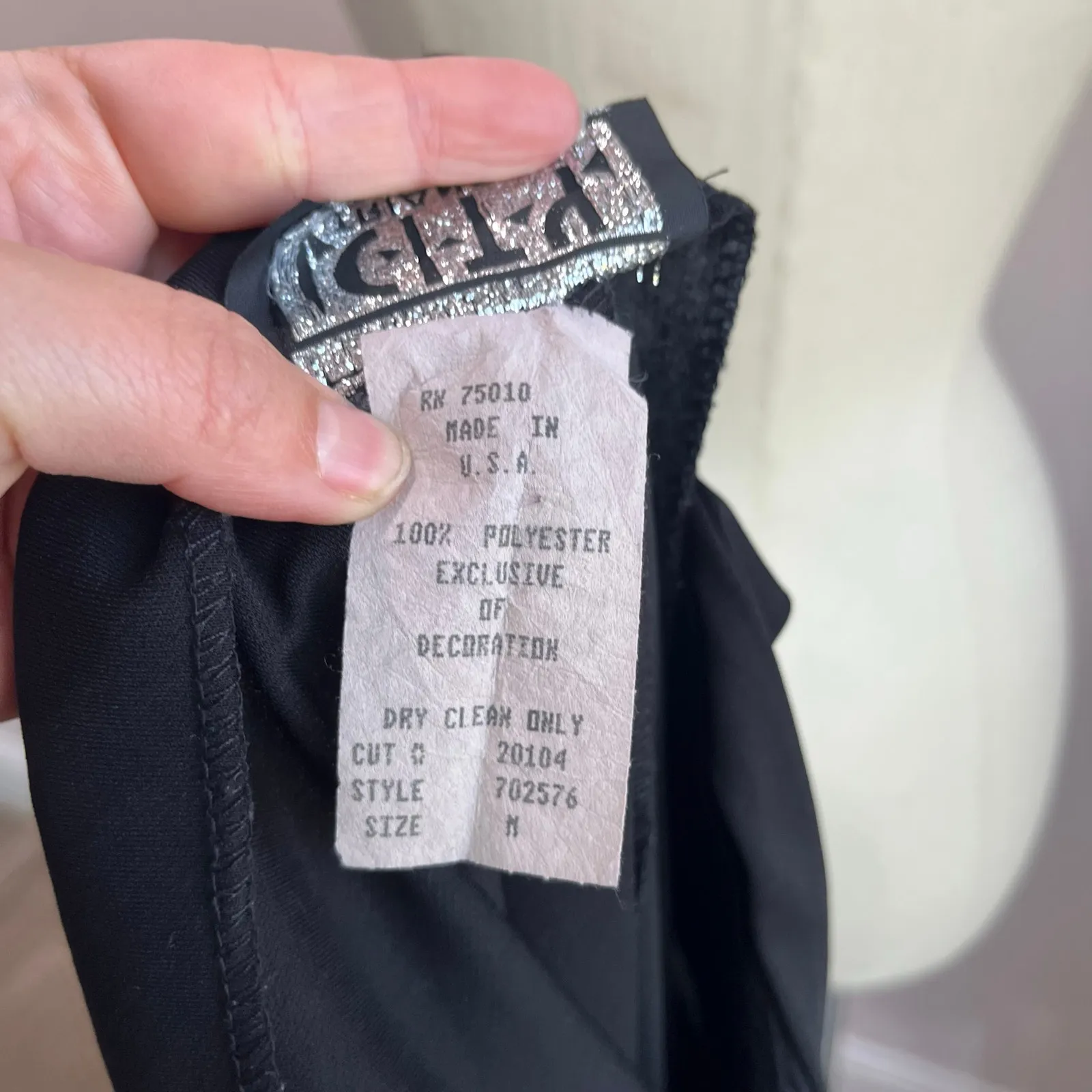 City Triangles Black Maxi Dress Y2K Floral Appliqué Evening Formal Medium - Image 6