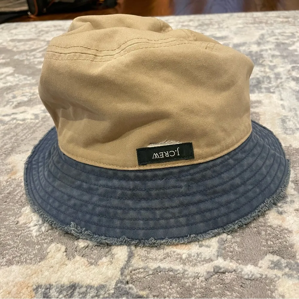 J.Crew Vintage Navy Bucket Hat with Striped Band - Image 2