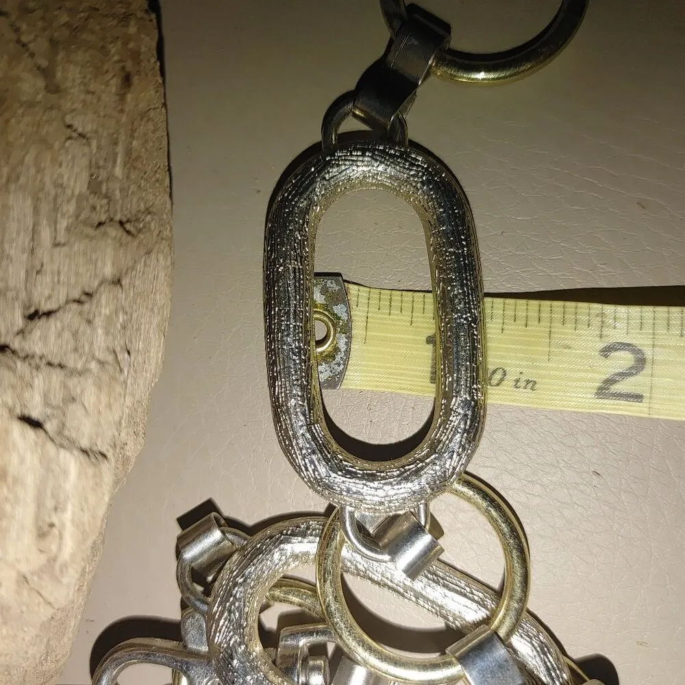 Link Belt Vintage Gold Silver Metal Chain Oval Round Clasp Closure Adjustable - Image 2