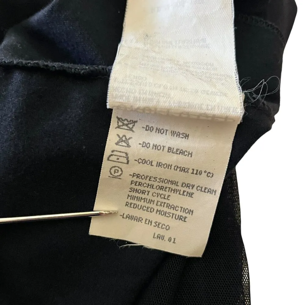 Vintage Black Jersey Sheer Mesh Crop Top - Made in Italy Size S/M - Image 6