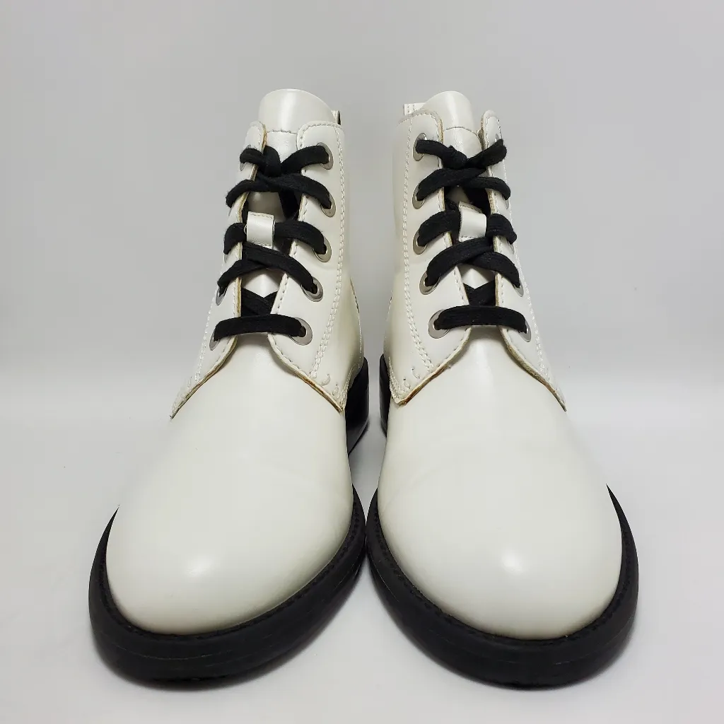 White Abound Combat Side Zip Lace Up Boot Size 8.5 - Image 6