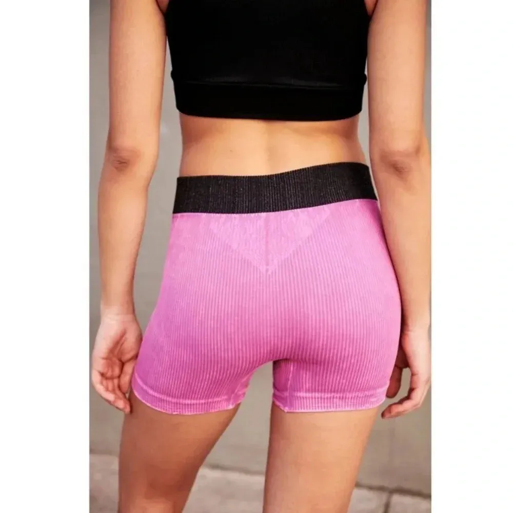 NWT Free People Prajna ribbed shorts Pink Size XL - Image 3