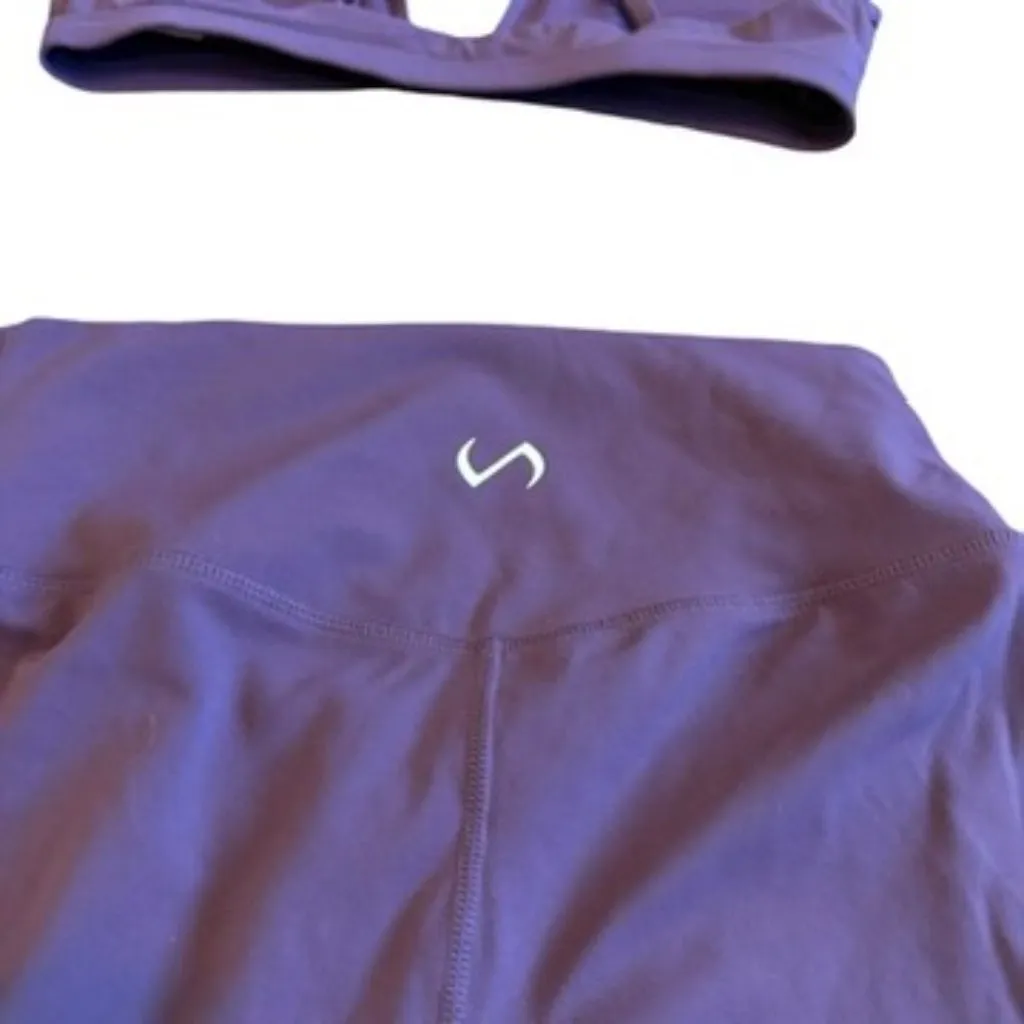 TLF Take Life Further Two Piece Workout Athletic Set Bra Shorts Size Medium Purple - Image 8