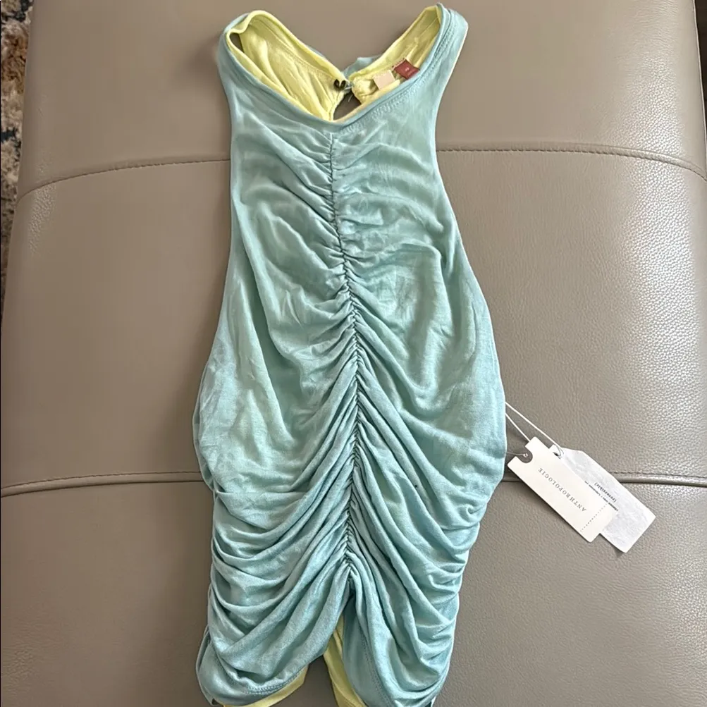 Anthropologie Pilcro NWT Ruched Reversible Tank Top Light Sky‎ Blue XS - Image 2