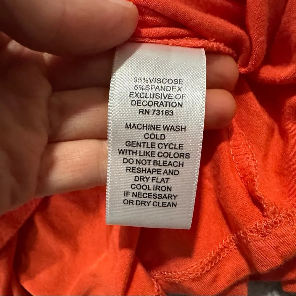 cupio  Coral Vneck 3/4 Sleeve Shirt Small S - Image 7