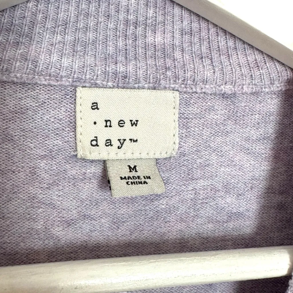 a new day Purple Crewneck Knit Sweater Top Casual Long Sleeve Women’s Medium - Image 5