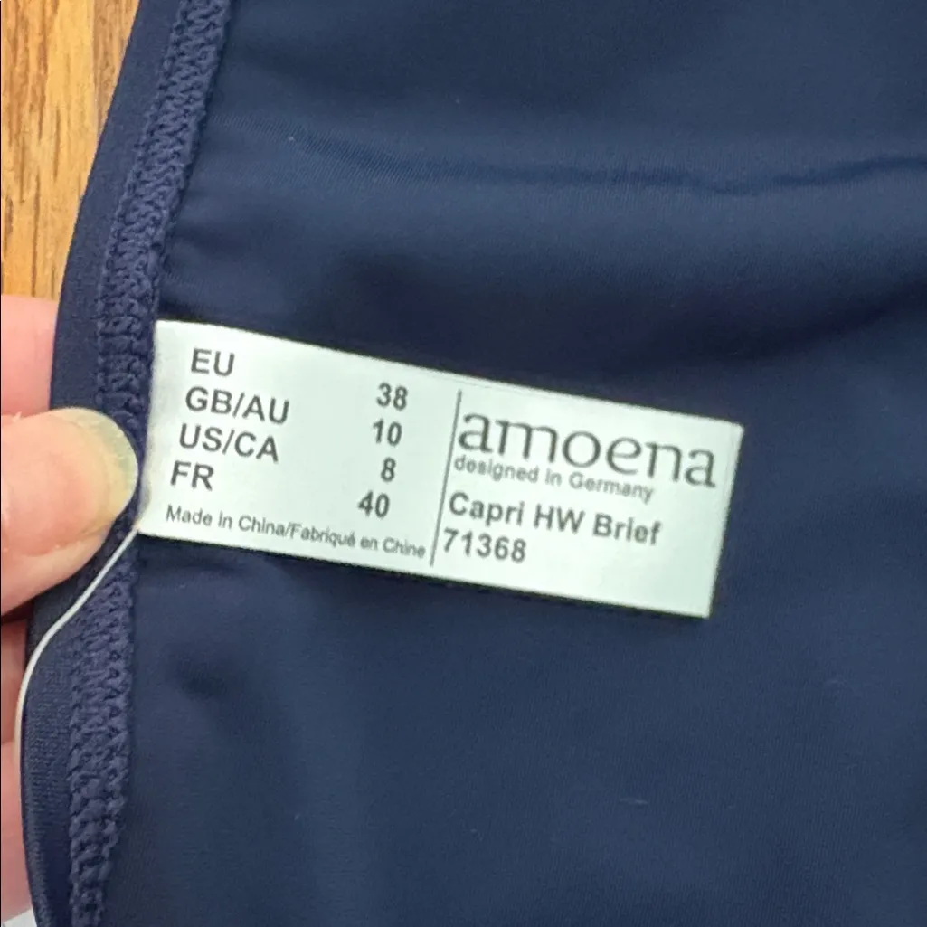 Amoena Capri Tankini Top High Waisted Bottom Blue size 8 cup B NWT Mastectomy - Image 4