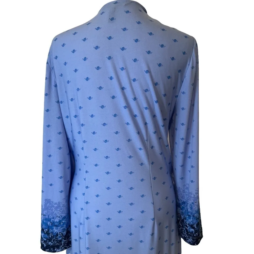 BCBGMAXAZRIA Adele Blue Floral Wrap Dress - Image 6