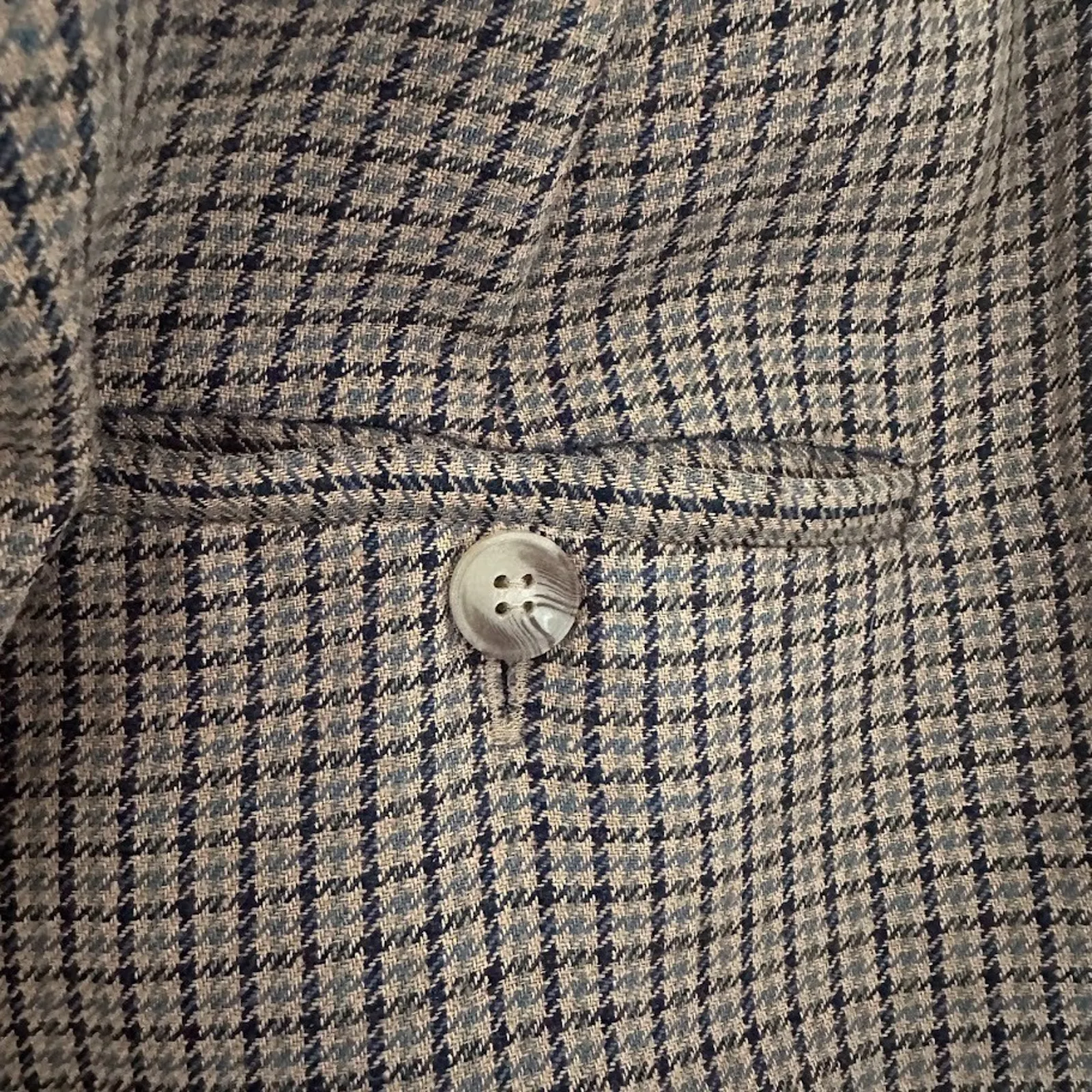 Vintage Casual Corner Pants 14 Houndstooth Plaid Preppy Academia Old Money Wool Brown - Image 5