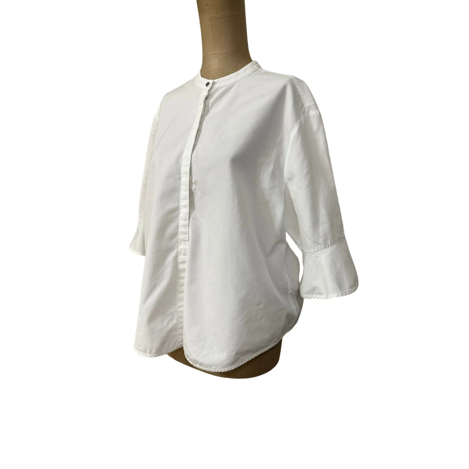 Maje Blouse Ruffle Sleeve Cotton - Image 6